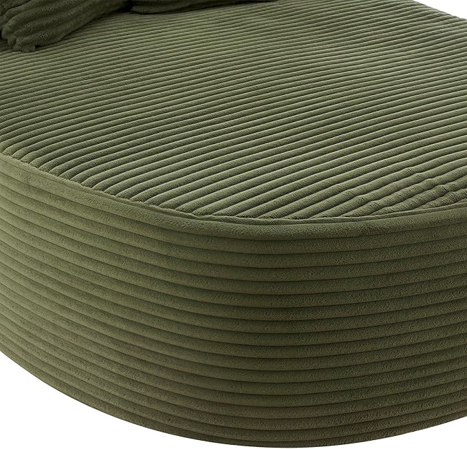51.6-Inch Fluffy Corduroy Boneless Sleeper Daybed Oversized Single Recliner Foam Cloud Lounge Chaise,Floor Cloud Sofa Chaise W/2 Toss Pillows for Bedroom Living Room