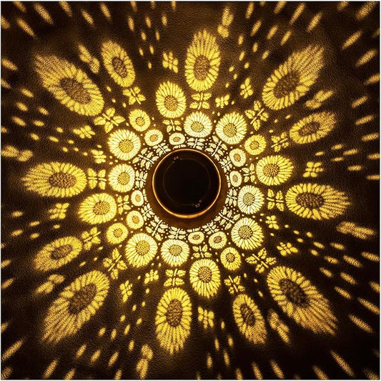 Sunflower Solar Lanterns Outdoor Waterproof Hanging Solar Lights Sunflower Gifts for Women Men Mom Metal Decorative LED Outdoor Lanterns for Patio,Lawn,Landscape, Garden Decor, Yard Decoration