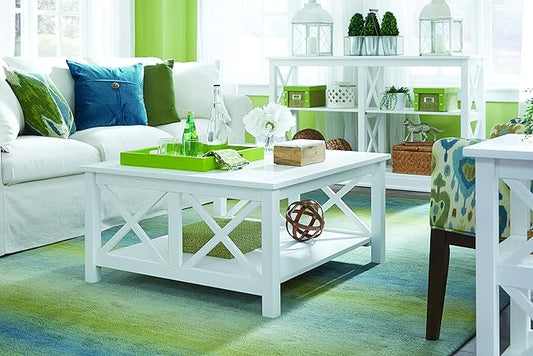 Solid Wood Hampton Square Coffee Table, White