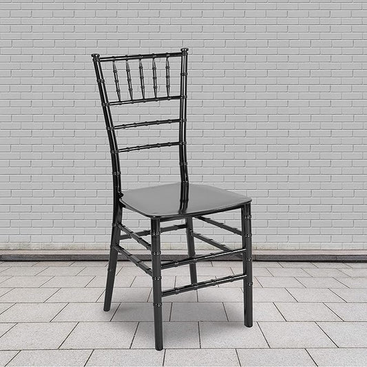 Flash Furniture 2 Pack HERCULES Series Black Resin Stacking Chiavari Chair