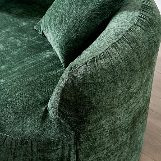 111" Curved Modular Sectional Sofa Couch, Deep Seat Boneless Cloud Couch with 4 Pillows, High Density Foam Floor Lounge Sofa for Living Room, Apartment,Premium Chenille Fabric | Breathable material, Softness