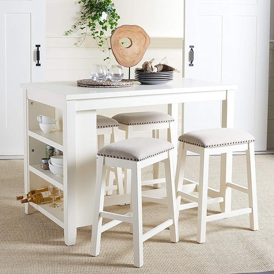 Safavieh Home Collection Aero White 36-inch Rectangle Storage Dining Counter Table