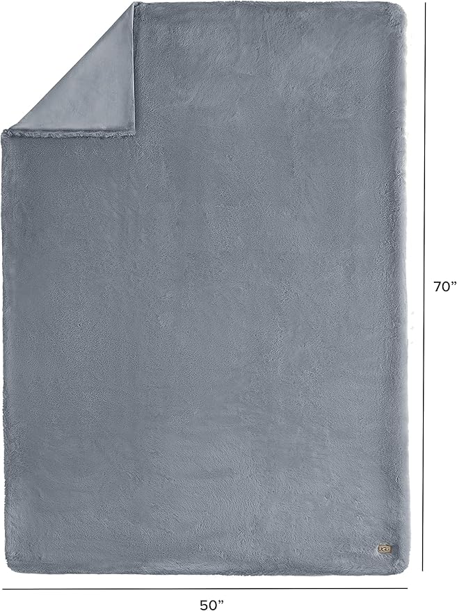 UGG 70x50-Inch Adalee Faux Fur Throw Blanket and Euphoria Faux Fur Reversible Throw for Sofa Couch Bed