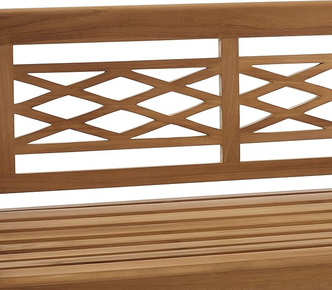 Crosley Furniture Olivier 2-Person Teak Wood Indoor Outdoor Bench for Outside Patio, Garden, Porch, Teak