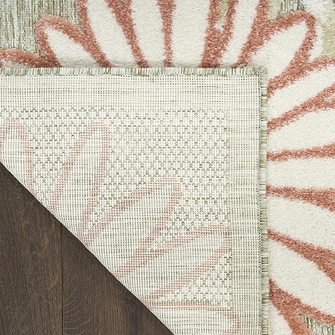 Nourison Home Aloha Sage Rose 7'10" x 10'6" Area Rug - Easy Clean, Non Shedding, Bed Room, Living Room, Dining Room, Kitchen (8' x 11')