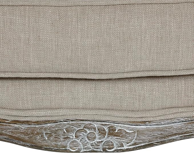 Lexicon Parlier Show Wood Accent Chair - Mid Century Modern Chair for Living Room, Traditional French Country Style, Padded Arms, Reversible Cushion, Solid Wood Frame, Arrives Assembled, Neutral