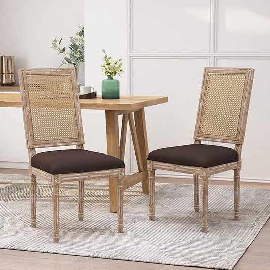 Christopher Knight Home Regina Dining Chair, Brown + Natural