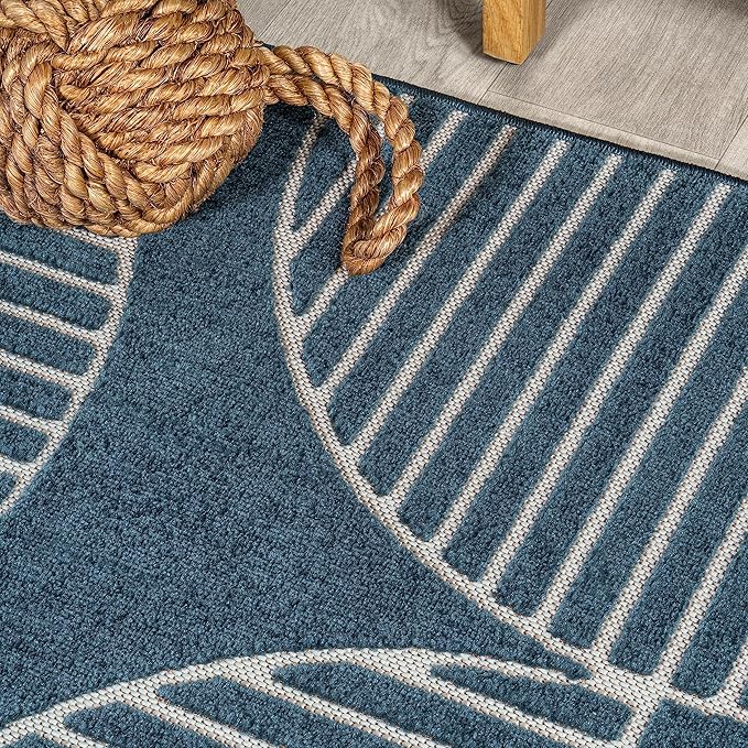 JONATHAN Y Nordby High-Low Arch Striped Navy/Cream Indoor/Outdoor Area Rug, 4x6, Contemporary, Bohemian, Transitional for Bedroom,Kitchen,Living Room,Non Shedding,Easy-Washing (SCN104A-4)