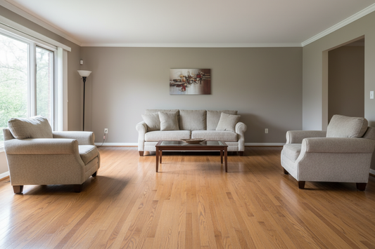 Living room layout mistake with sofa pushed against the wall and empty disconnected space in the center of the room