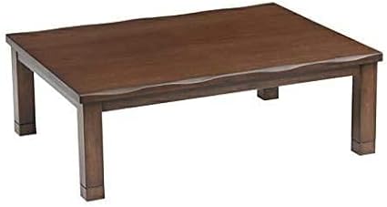 BJDesign Kotatsu - Japanese Heated Table - Wooden Chabudai Furniture with 120V Electric Heater - Low-Lying Dining and Work Desk with Temperature Control Knob (59x33in, Brown)