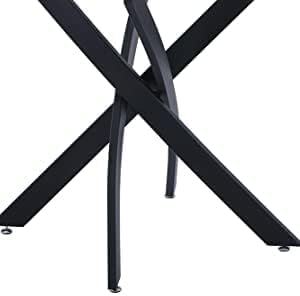 Tempered Glass Dining Table with Black Metal Legs, 47" Modern Rectangular Kitchen Table for Dining Room Kitchen (47.24" * 31.5", Black)