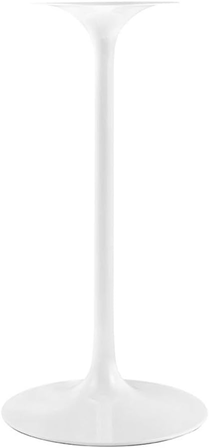 Modway Lippa Round 28" Artificial Marble Mid-Century Modern Bar Table in White