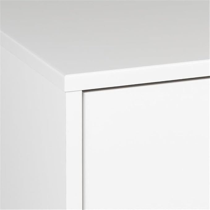 Prepac 4-Drawer Floating Dresser for Bedroom, Modern Dresser Chest of Drawers with Brushed Brass Knobs 16" D x 42.25" W x 17.25" H, White, WDBW-1412-1