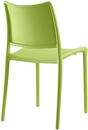 Modway Hipster Contemporary Modern Molded Plastic Stacking Dining Chair in Green