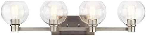 Kichler Harmony 33.5" Vanity Light in Brushed Nickel, 3-Light Traditional Bathroom Vanity with Clear Glass, (33.5" W x 8.25" H), 45895NI
