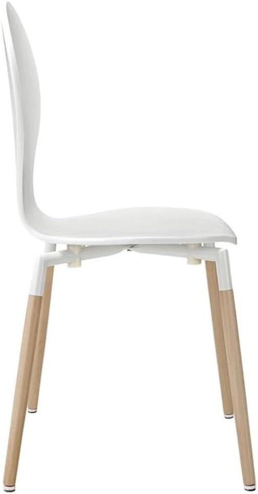 Modway Path Mid-Century Modern Four Kitchen and Dining Room Chairs in White