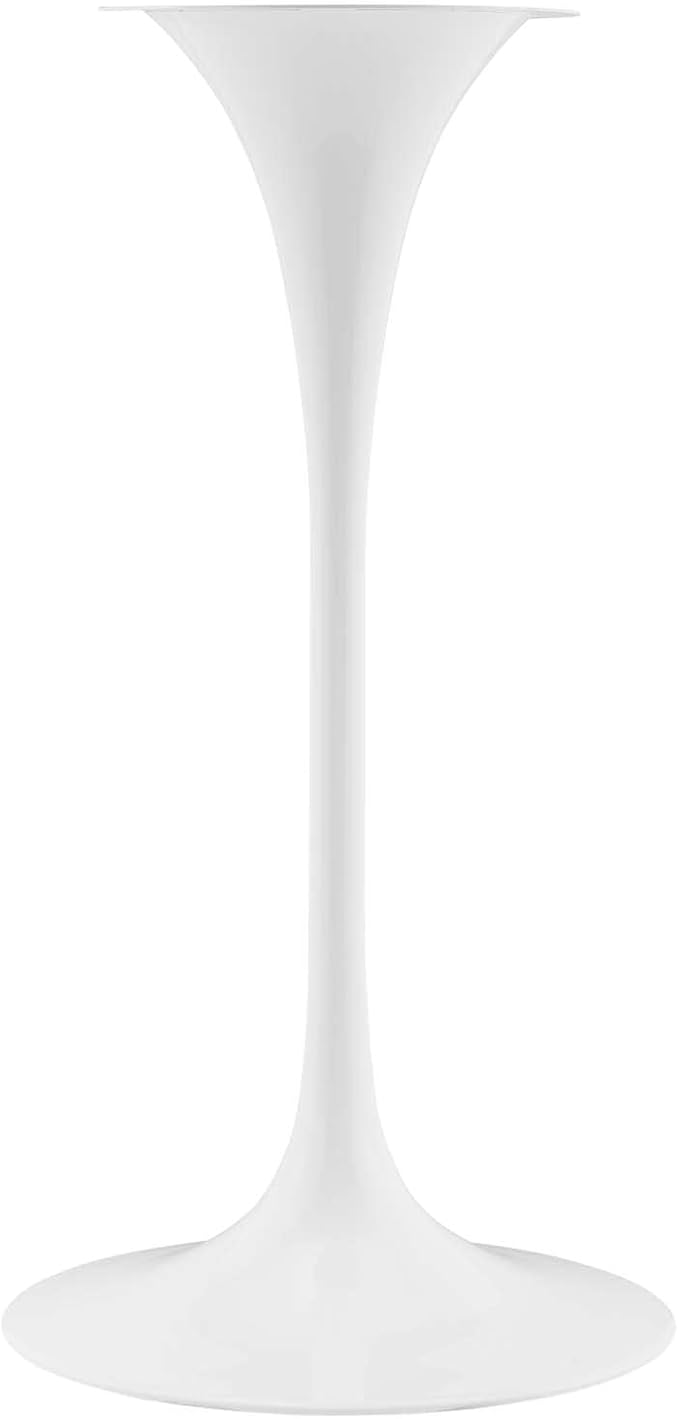Modway Lippa Round 28" Artificial Marble Mid-Century Modern Bar Table in White Black