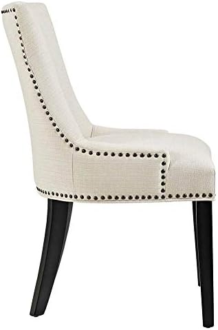 ModwayEEI-2746-BEI-SETMarquisModern Elegant Upholstered Fabric Parsons Dining Side Chair With Nailhead Trim And Wood LegsSet of 2Beige