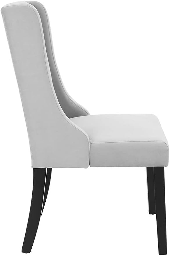 Modway Renew Parsons Performance Velvet Dining Side Chairs - Set of 2 in Light Gray