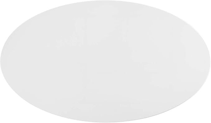 Modway Lippa 48" Oval-Shaped Mid-Century Modern Dining Table with White Wood Top and Gold Base