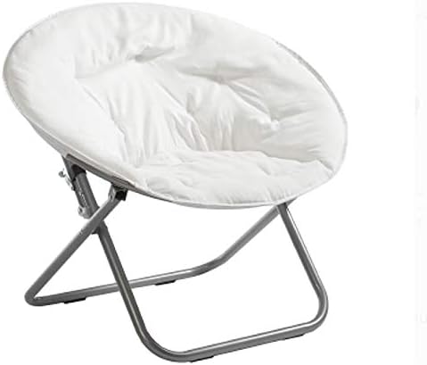 Urban Lifestyle Microsuede Foldable Saucer Chair, Adult, White