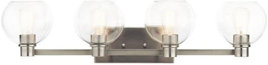 Kichler Harmony 33.5" Vanity Light in Brushed Nickel, 3-Light Traditional Bathroom Vanity with Clear Glass, (33.5" W x 8.25" H), 45895NI