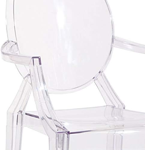 Modway Casper Modern Acrylic Stacking Two Dining Armchairs in Clear