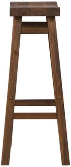 Boraam Sonoma Backless Saddle Kitchen Bar Stool - Chestnut Wire-Brush - Set of 2