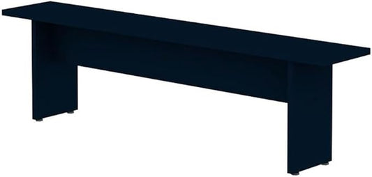 Manhattan Comfort Nomad 67" Dining Bench Seat for Indoor and Outdoor Use, Kitchen, Breakfast Nook, 2 Person Seating, Modern Rustic and Farmhouse Chic Design with Wood Grain Finish, Midnight Blue