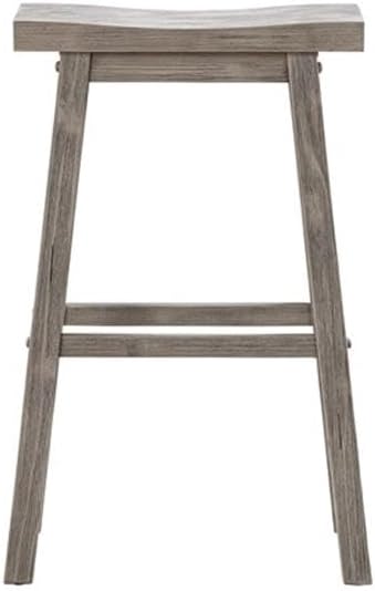Boraam Sonoma Backless Saddle Kitchen Bar Stools - Storm Gray Wire-Brush - Set of 2