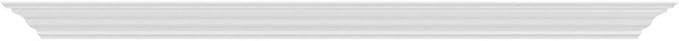 WELLAND 72-Inch Fireplace Mantel Shelf Wall Mounted,White Corona Crown Molding Ledge Floating Shelf, Pinewood