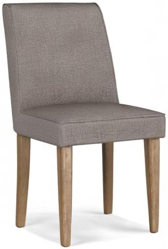 SIMPLIHOME Bartow Kitchen Chairs - Upholstered Solid Hardwood and Woven Polyester Kitchen Chair Set in Taupe, Contemporary Armless Dining Room Seating with Cushioned Seat and Back (Set of 2)