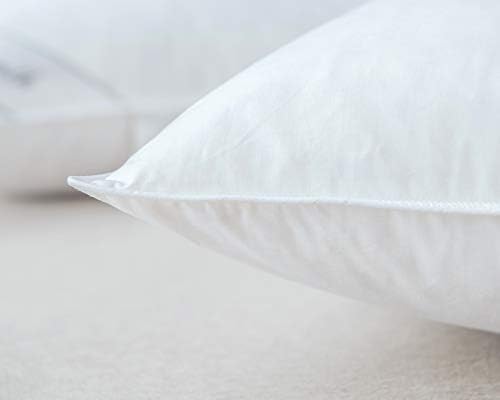 Natural Goose Down&Feather Pair Hotel Pillows Insert for Side and Back Sleepers, Set of 2 Bedding Soft Pillows 100% Soft Cotton Standard 20x26in