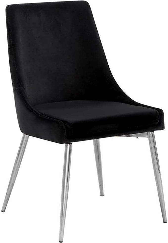 Meridian Furniture Karina Black Velvet Dining Chair (Set of 2)