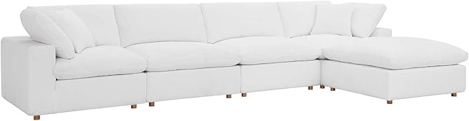 Modway Commix Down-Filled Overstuffed Upholstered 5-Piece Sectional Sofa Set