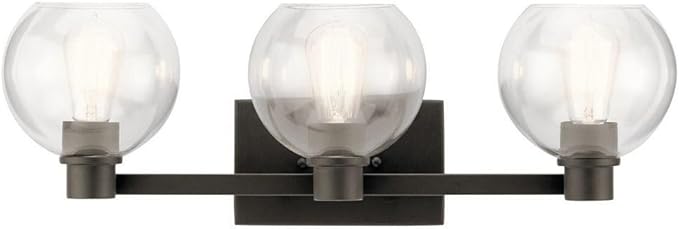 Kichler The Harmony 24.5 inch 3 light vanity light with clear glass Olde Bronze®
