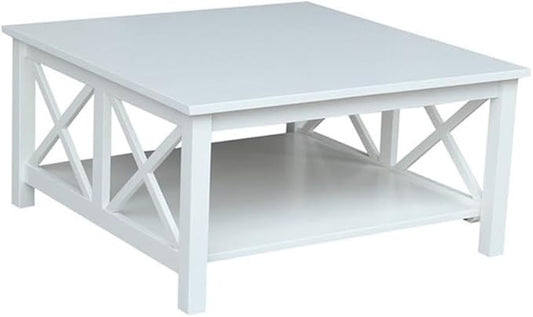 Solid Wood Hampton Square Coffee Table, White