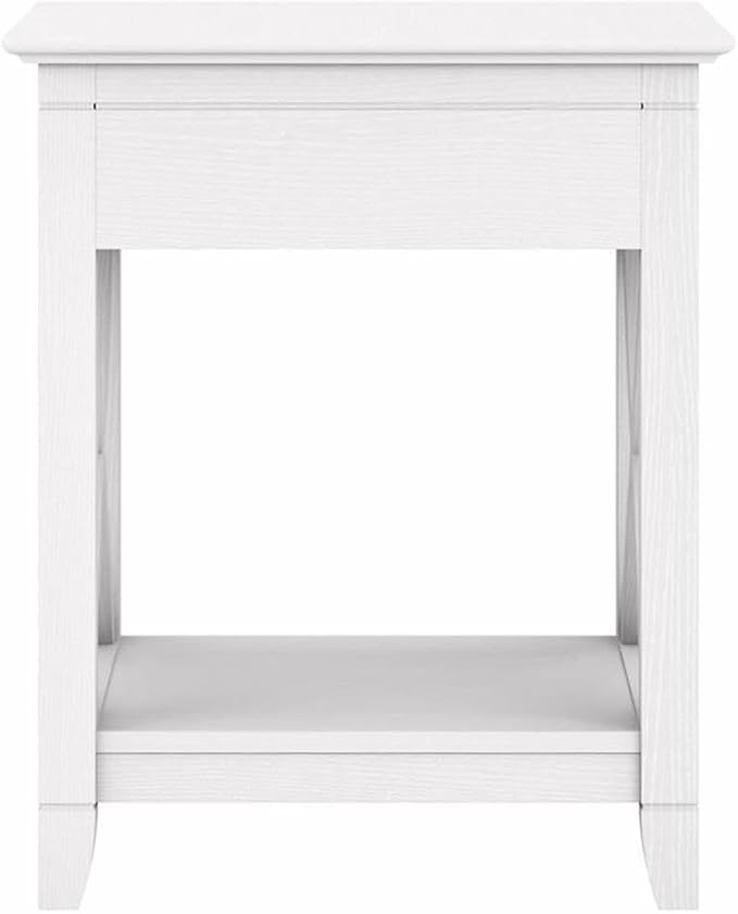 Bush Home Key West Nightstand with Drawer in Pure White Oak