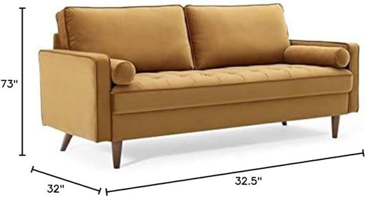 Modway EEI-3764-COG Valour Performance Velvet Sofa, Cognac