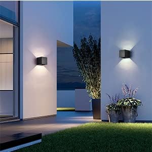 Outdoor Wall Light, LED Aluminum Waterproof Outdoor Wall Sconce, ETL Listed 20W 6500K Modern Wall Sconce, Cube Square Wall Light, Outside Wall Lights for House Patio(Black-1 Pack)