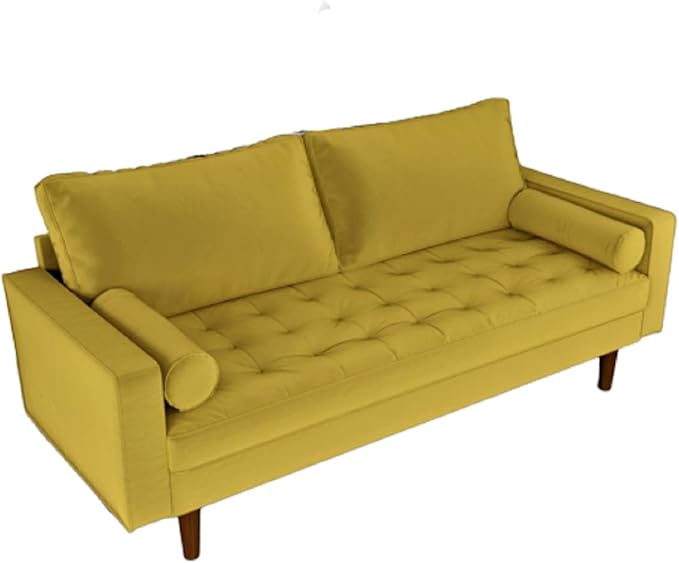 Container Furniture Direct Womble Modern Velvet Upholstered Living Room Diamond Tufted Chesterfield with Gleaming Nailheads, Loveseat, Sofa, Textured Gold