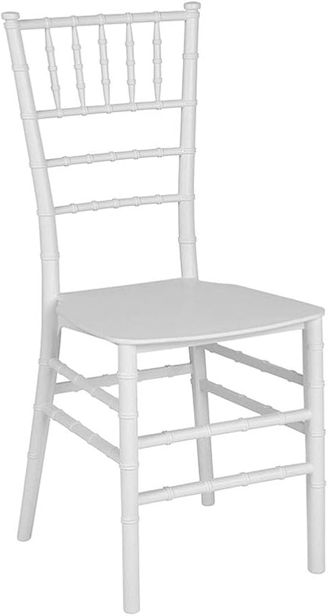 Flash Furniture 2 Pack HERCULES Series White Resin Stacking Chiavari Chair