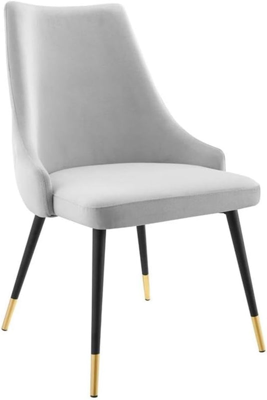 Modway EEI-3907-LGR Adorn Tufted Performance Velvet Dining Side Chair, Light Gray
