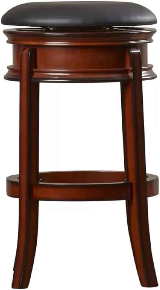 Boraam Magellan 29'' Backless Swivel Bar Stool, Black/Brandy