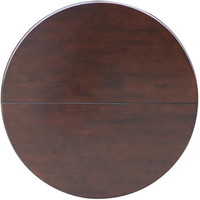 International Concepts 36" Round Top Pedestal Table with 12" Leaf-28.9" H-Dining Height, Rich Mocha