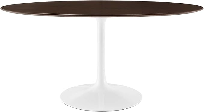 Modway Lippa Dining Table, 60", White Cherry Walnut