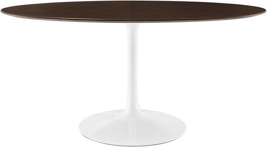 Modway Lippa Dining Table, 60", White Cherry Walnut