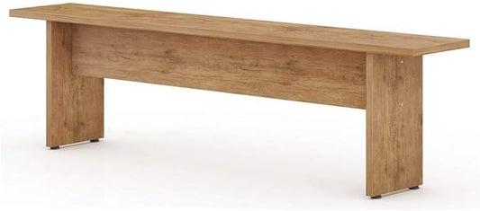Manhattan Comfort Nomad 67" Dining Bench Seat for Indoor and Outdoor Use, Kitchen, Breakfast Nook, 2 Person Seating, Modern Rustic and Farmhouse Chic Design with Wood Grain Finish, Nature