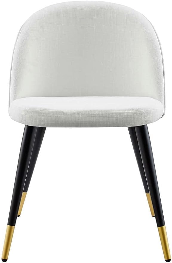 Modway Cordial Fabric Upholstered Dining Accent Chairs in White - Set of 2