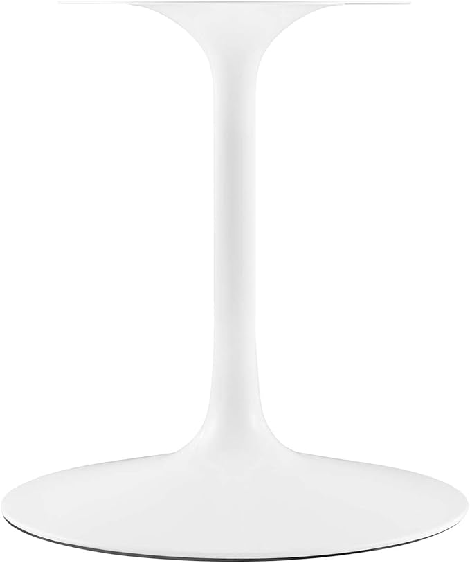 Modway Lippa 78" Oval-Shaped Mid-Century Modern Dining Table with Artificial Marble Top and White Base